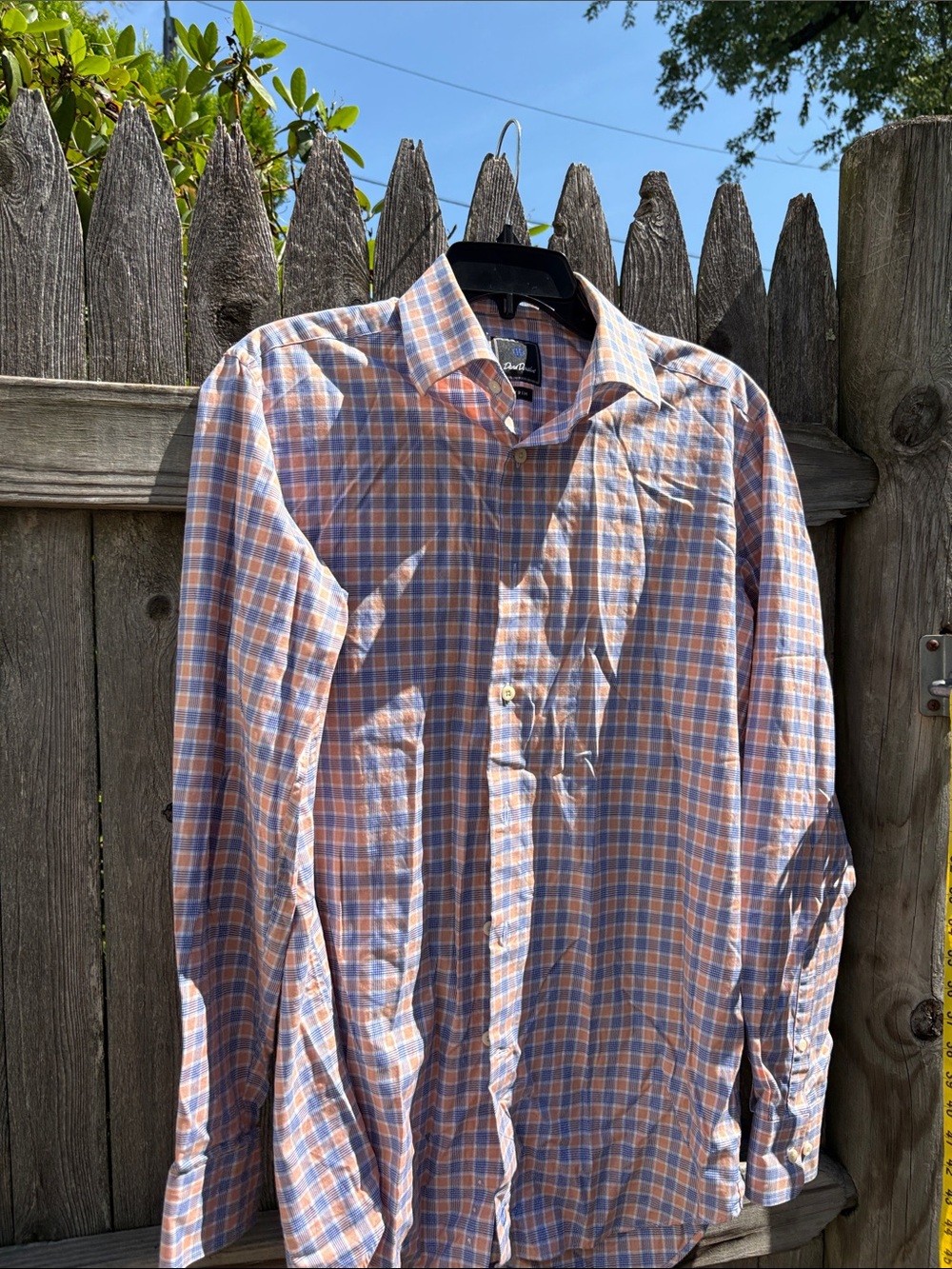 David Donahue 16/34-5 slim fit cotton dress shirt.